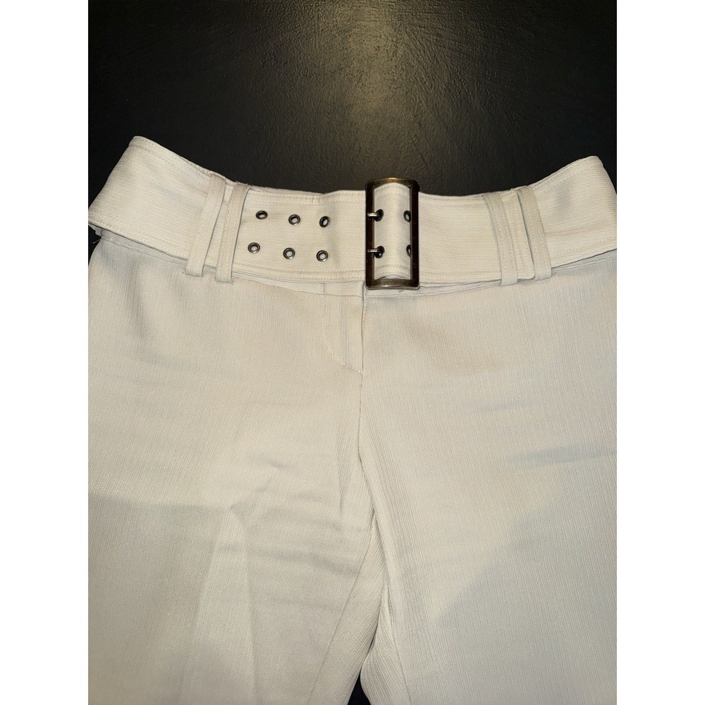 2000s Belted Low Rise Flare Tan Trousers Vintage Size 9 Office Siren Y2K Retro‎